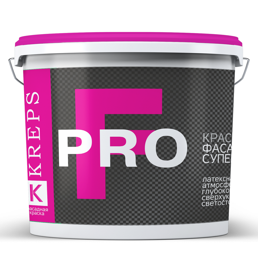 KREPS PRO ФАСАДНАЯ  (Латексная, белоснежная, сверхукривистая, светостойкая краска для фасадов)