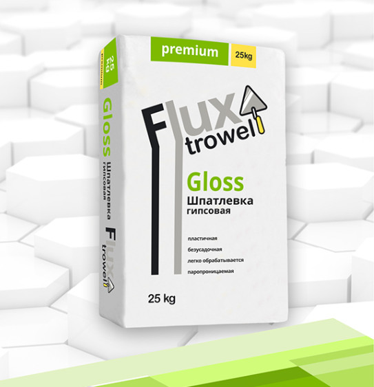 Flux "Gloss" Шпатлевка гипсовая 25кг